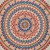 18" X 18" Beige and Blue Abstract Indoor Outdoor Throw Pillow