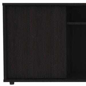 59" Black Open shelving TV Stand