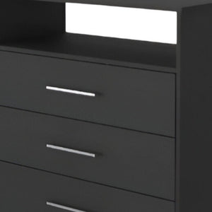 31" Black Wood Four Drawer Dresser