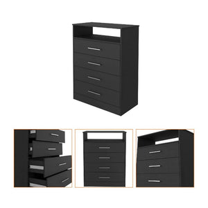 31" Black Four Drawer Vertical Dresser