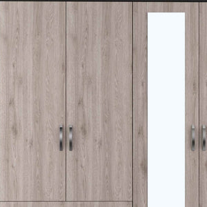 63" Brown And Black Wood Mirrored Two Drawer Dresser