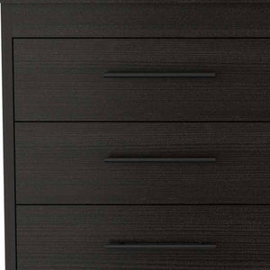 59" Black Wood Six Drawer Double Dresser