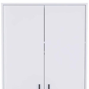 71" White Wood Two Door Single Drawer Combo Dresser
