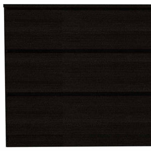 60" Black Wood Six Drawer Double Dresser