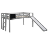 Gray Twin Loft Bed Bed Chalkboard and Slide