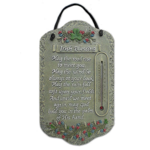 13" X 8" Gray Floral Irish Blessing Polyresin Wall Decor