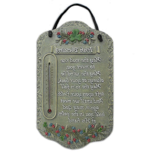 13" X 8" Gray Floral Irish Blessing Polyresin Wall Decor