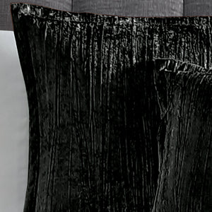 Turin 7 Piece Black Crinkle Velvet Comforter Set