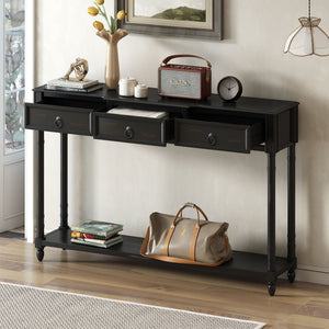 Console Table Sofa Table With Drawers For Entryway With Projecting Drawers And Long Shelf by Couch.com