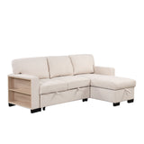 Stylish And Functional Light Chaise Lounge Sectional With Storage Rack Pull-Out Bed Drop Down Table And USB Charger by Couch.com