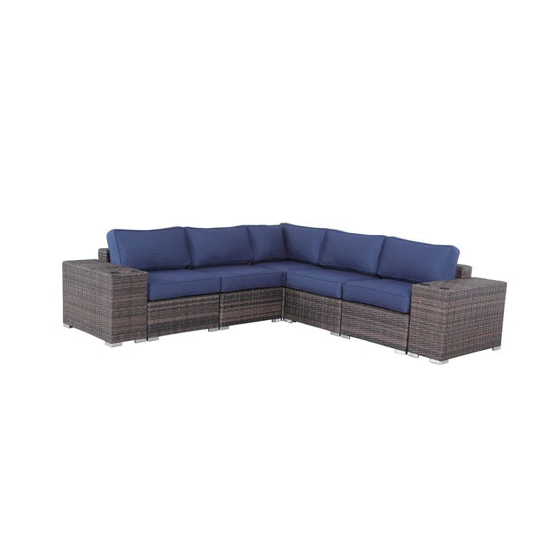 Rattan Sectional Sofa Set With Cushions by Couch.com