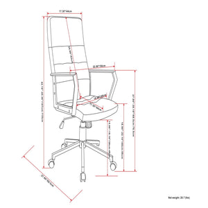 Foley - Swivel Office Chair - Distressed Blue