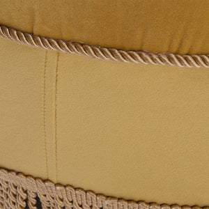 Yolanda - Luxurious Upholstery Round Upholstered Accent Ottoman by Couch.com