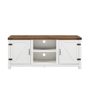 Modern Farmhouse Barn Door 3 Shelf TV Stand For TVs Up To 65” by Couch.com