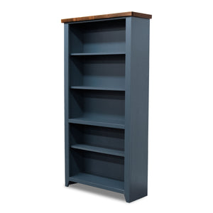 Nantucket - 5 Shelf Bookcase - Blue Denim, Whiskey by Couch.com