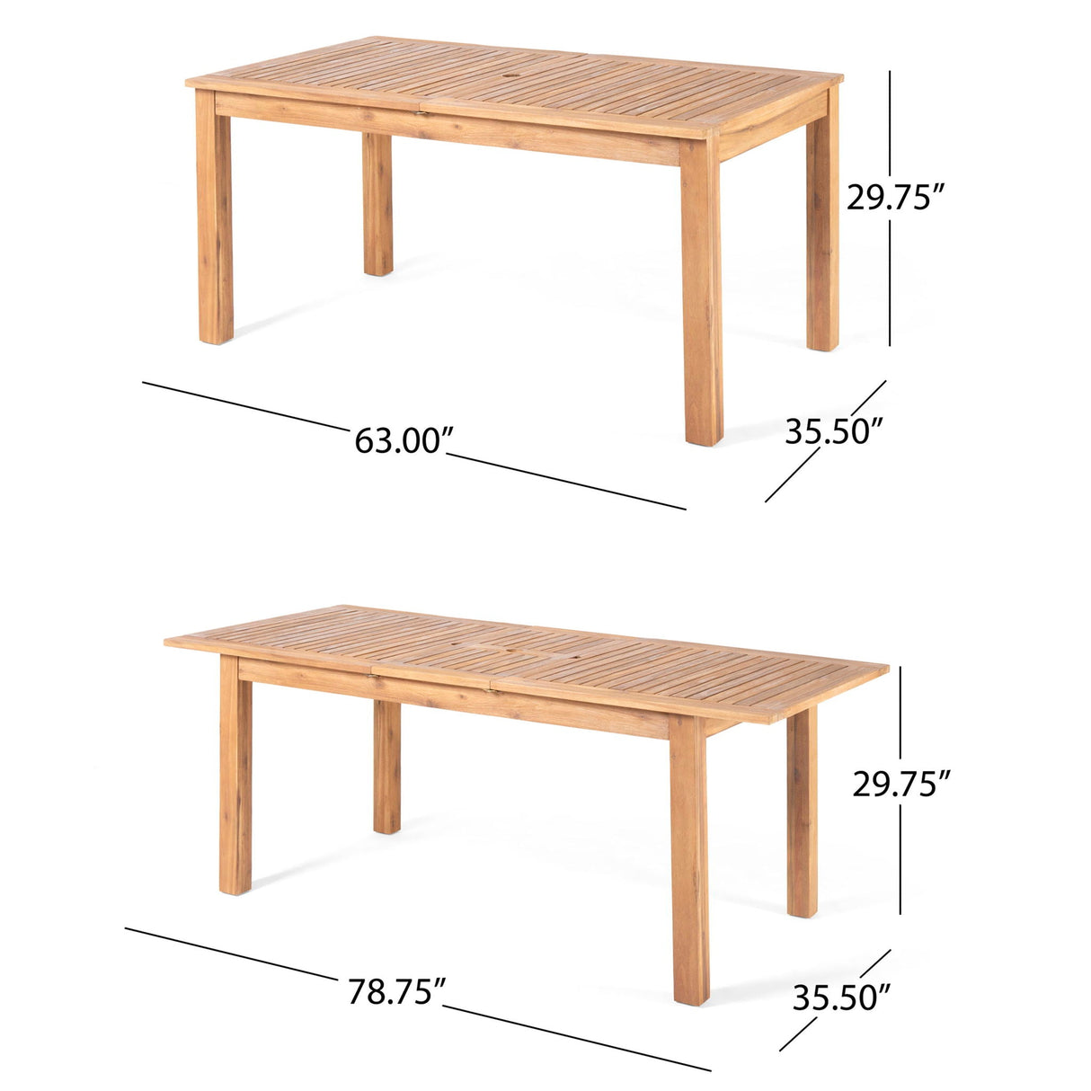 Outdoor Expandable Dining Table With Square Legs by Couch.com