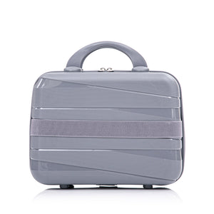 4-Piece PP Spinner Wheel Luggage Set with Cosmetic Case, Light Gray