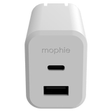 mophie 42W GaN Dual Port USB C and USB A Wall Charger by mophie