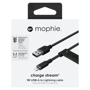 mophie USB A to Apple Lightning 3ft Black by mophie