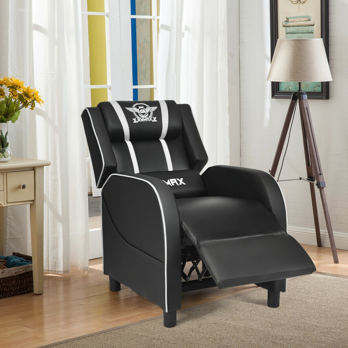 Massage Racing Gaming Single Recliner Chair-Red