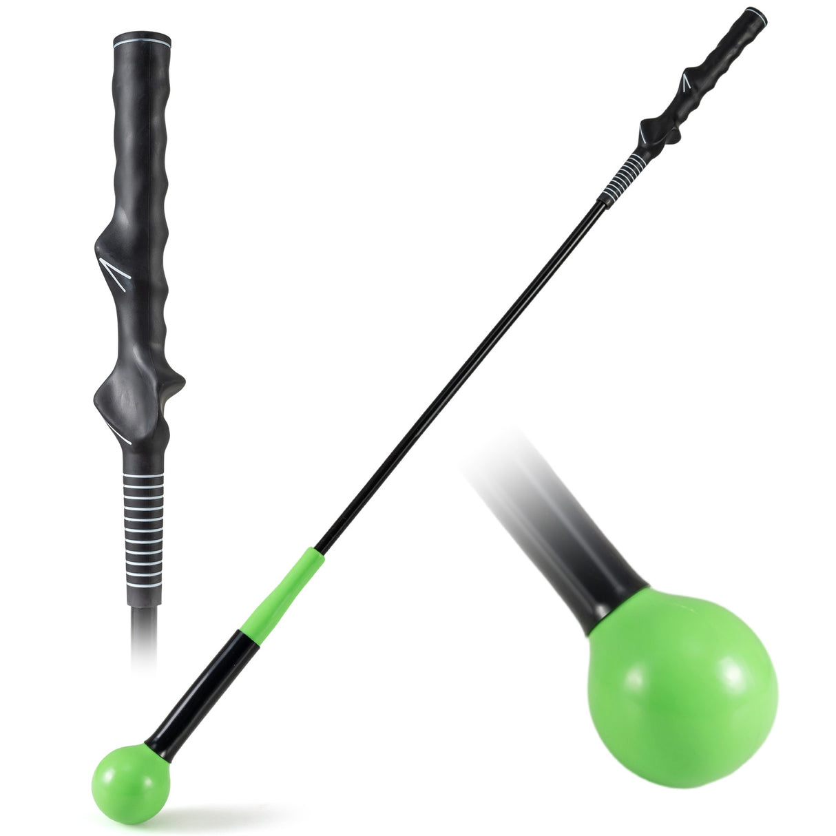 40 Inch Golf Swing Trainer Aid with Weighted Head for Grip  Rhythm  Balance-Green