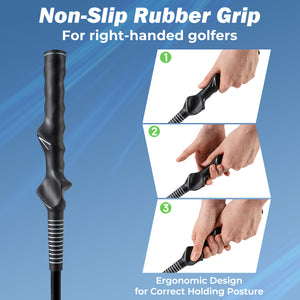 40 Inch Golf Swing Trainer Aid with Weighted Head for Grip  Rhythm  Balance-Green