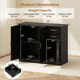 40 Inch Modern Kitchen Sideboard Buffet Cabinet with 2 Drawers and Adjustable Shelf-Black