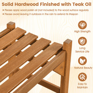 40 Inch Outdoor Bench with Slatted Contoured Seat for Deck Entryway-1 Piece