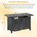 40 Inch Outdoor Propane Fire Pit Rectangle Gas Fire Table with Lava Rocks-Black