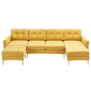 Modern L - Shape Convertible Sectional Sofa With Movable Ottoman by Couch.com