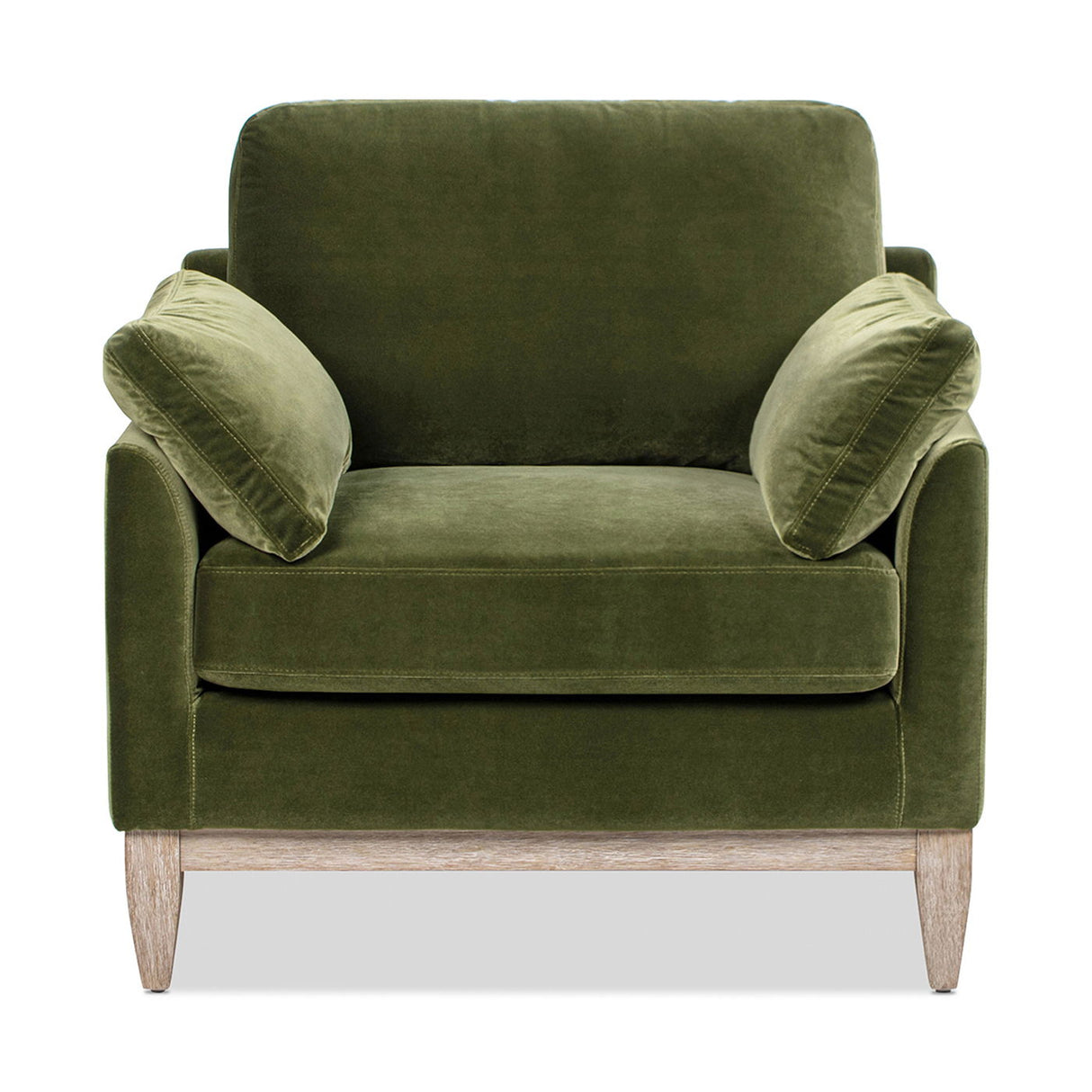 Pasadena - Wide Modern Farmhouse Accent Arm Chair - Olive Green by Couch.com