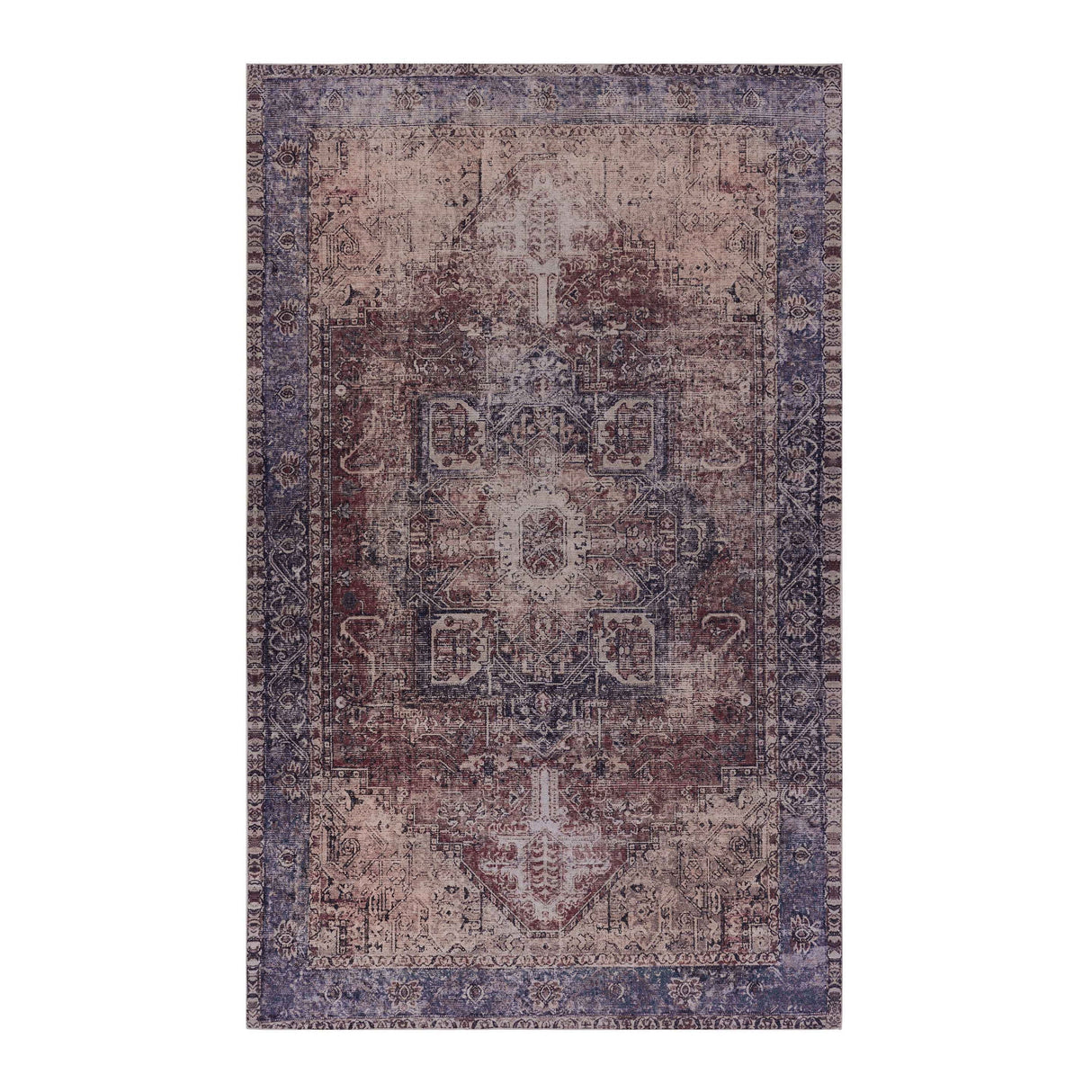 Maval - 3' X 5' Washable Area Rug - Burgundy by Couch.com
