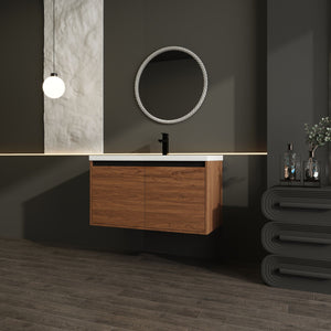 Bathroom Vanity Set With Resin Countertop Sink And 2 Doors, Engineered Wood by Couch.com