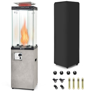41 000 BTU Propane Patio Heater with Metal Hood-Black