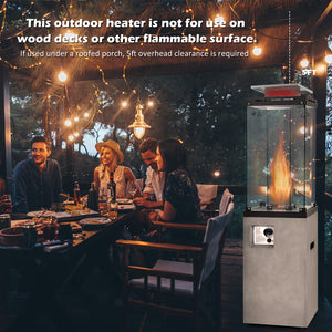 41 000 BTU Propane Patio Heater with Metal Hood-Black