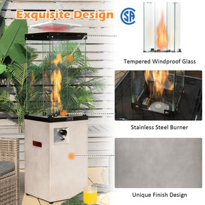 41 000 BTU Propane Patio Heater with Metal Hood-Black
