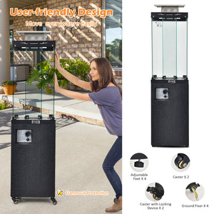 41 000 BTU Propane Patio Heater with Metal Hood-Black