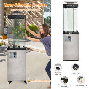 41 000 BTU Propane Patio Heater with Metal Hood-Black