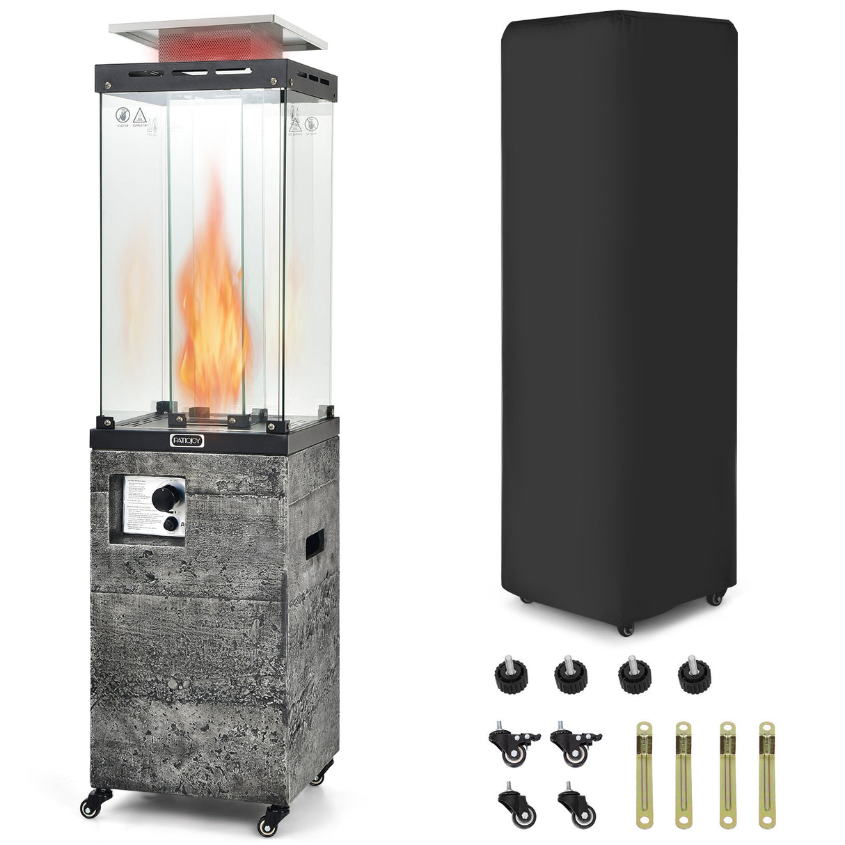 41 000 BTU Propane Patio Heater with Metal Hood-Black