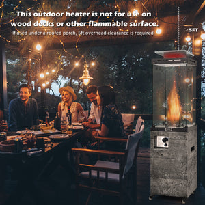 41 000 BTU Propane Patio Heater with Metal Hood-Black