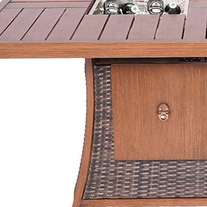 71" Brown Aluminum Cooler Insert with Umbrella Hole