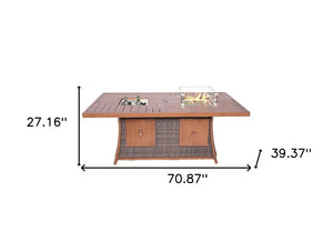 71" Brown Aluminum Cooler Insert with Umbrella Hole