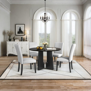 5 Piece Round Dining Table Set, Modern Dining Table And 4 Upholstered Chairs For Dining Room by Couch.com