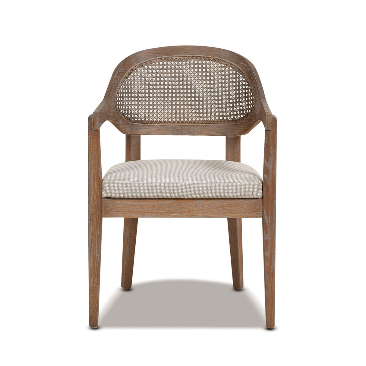 Americana - Mid-Century Modern Cane Back Dining Chair Textured Weave - Taupe Beige by Couch.com