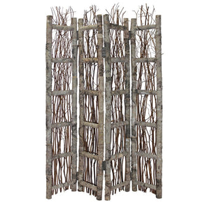 64" Brown Solid Wood Panel Screen Room Divider
