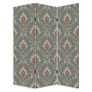 72" Green Folding Three Panel Screen Room Divider