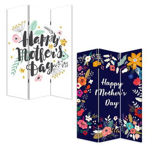 72" White Folding Three Panel Screen Room Divider