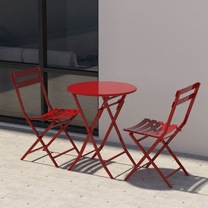 3 Piece Patio Bistro Set Of Foldable Round Table And Chairs by Couch.com
