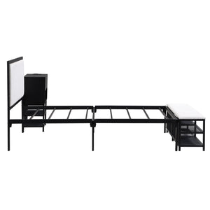 Platform Bed With 2 Tier Storage Shelves, Storage Cabinet by Couch.com