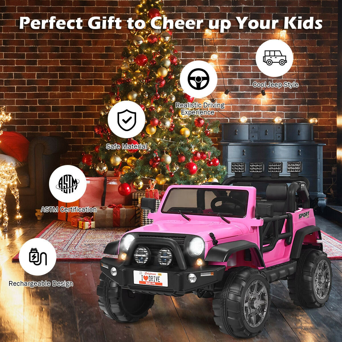 12V 2-Seater Ride on Car Truck with Remote Control and Storage Room-White